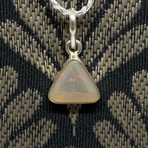 100% Natural Australian Mintabie Color Block Crystal Opal Necklace